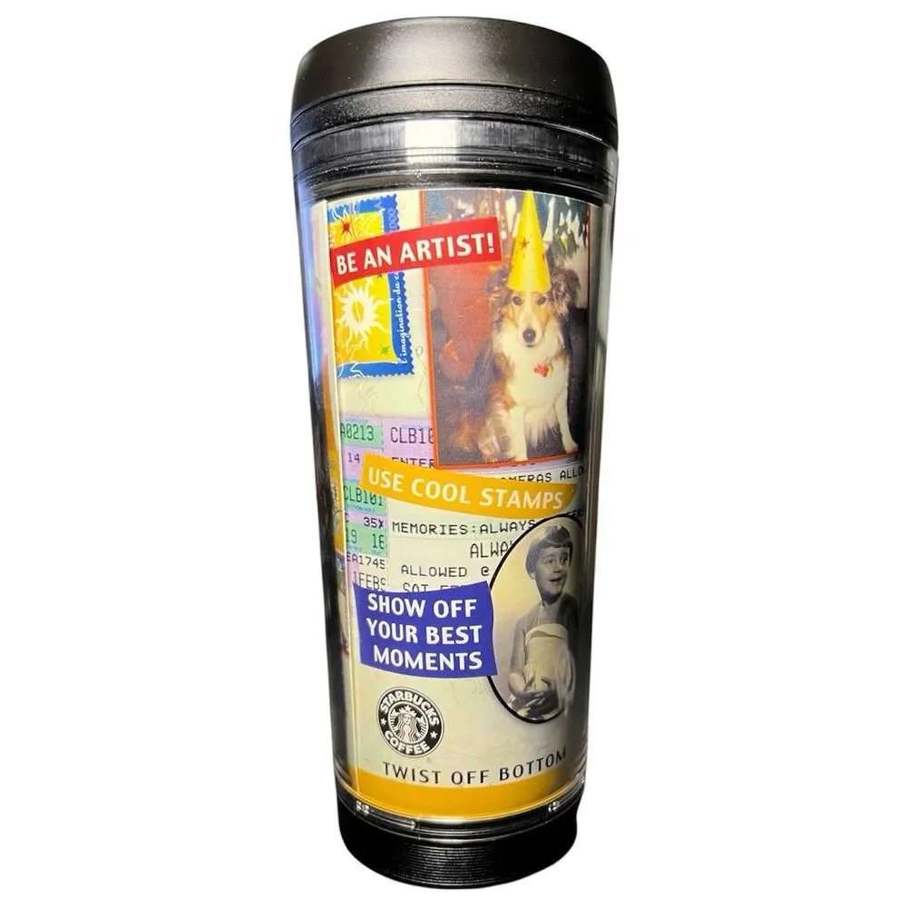 Vintage 2000s 16 Oz Starbucks Create Your Own Memory Photo Insulated Tumbler